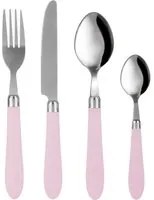 Set 24 posate Smooth in acciaio inox con manico lilla
