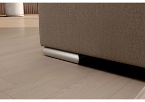 Divano angolare marrone allungabile/con contenitore (con penisola a sinistra/a L) e rivestimento in velluto Sado – ELTAP