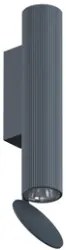 Flos Flauta H225 Riga Lampada indoor 22 cm Da Parete a biemissione in alluminio Blue Steel Anodized