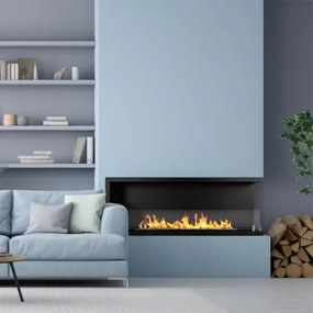 Camino a bioetanolo da incasso ad angolo biocamino angolare 120x45 cm SUTRI 120 DX