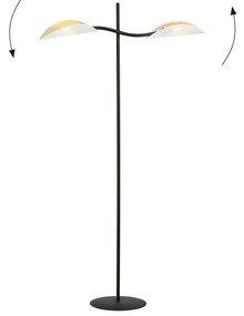 Piantana Contemporaneo Ares Acciaio Nero 2 Luci E14 Ip20