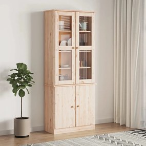 Vetrina Alta 77x35x186,5 Cm İn Legno Massello Di Pino /