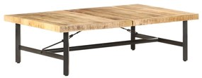 Tavolino Da Salotto 142x90x42 Cm İn Legno Massello Di Mango /