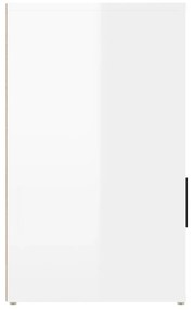 Comodino Bianco Lucido 50x36x60 cm in Legno Multistrato