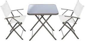 Set tavolo e sedie Emys NATERIAL in acciaio antracite per 2 persone