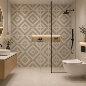 Piastrelle in LTV PVC autoadesive da pavimento parete Set 22 pz 2 mt2 30x30 effetto maiolica Creta