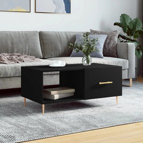 Tavolino Da Salotto Nero 90x50x40 Cm İn Legno Multistrato /