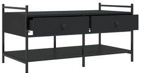 Tavolino da salotto nero 99x50x50 cm in legno multistrato