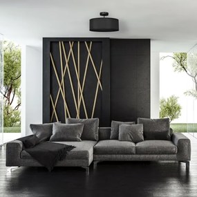 Lampadario a sospensione con supporto rigido ALBA 3xE27/15W/230V nero