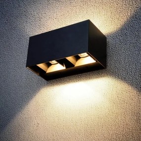 Brilagi - Lampada da parete per esterni DOUBLE CUBE LED, 12W/230V, nera, IP65