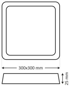 Plafoniera LED/24W/230V 3000/4000/6500K 30x30 cm beige