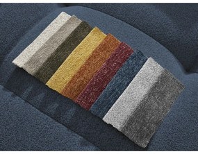 Divano angolare blu allungabile/con contenitore (con penisola a destra/con chaise lounge) con rivestimento in ciniglia Roxelane – Bobochic Paris