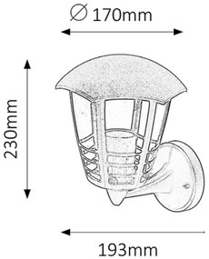 Rabalux 8618 - Applique da esterno MARSEILLE 1xE27/60W/230V
