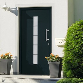 Porta Dıngresso İn Alluminio E Pvc Antracite 110x210 Cm /