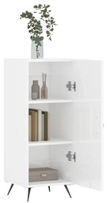 Credenza bianco lucido 34,5x34x90 cm in legno multistrato