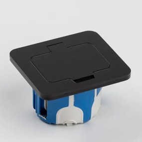 Solight 5B322B - Presa a pavimento da incasso per esterno IP55 nero rettangolare