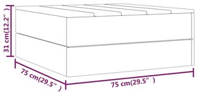 Set Salotto da Giardino 3 pz Legno Massello di Pino Impregnato