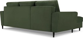Divano angolare verde allungabile e con contenitore (con penisola a sinistra/con chaise lounge) con rivestimento in velluto a coste Kyoto – Cosmopolitan Design