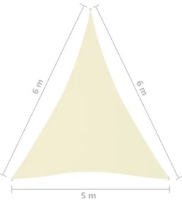 Parasole a Vela Oxford Triangolare 5x6x6 m Crema