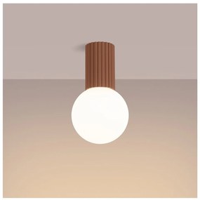 Plafoniera marrone chiaro con paralume in vetro ø 12 cm Orbital – Sollux