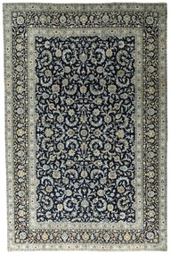 Kashan Tappeto 350x230 Blu (Iran) Annodato A Mano