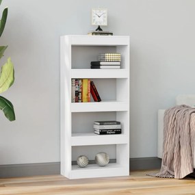 Libreria/divisorio bianco 60x30x135 cm in legno multistrato