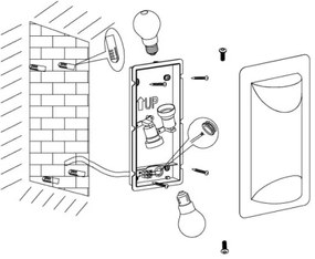 Eglo 98716 - Applique da esterno CISTIERNA 1 2xE27/10W/230V IP44