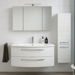 Mobile bagno con lavabo L 90 x H 48 x P 48 cm rovere bianco 2 cassetti per vasca centrale Imagine