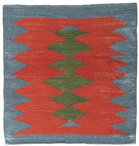 Kilim Tappeto 90x90 Rosso (Iran) Tessuto A Mano
