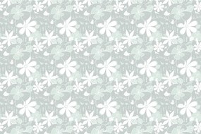 Carta da parati – Animali intorno ai fiori in verde