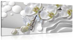Quadro su tela – Orchidea su sfondo astratto