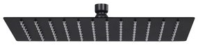 Testa Doccia A Pioggia Acciaio Inox 30x20 Cm Rettangolare Nera /