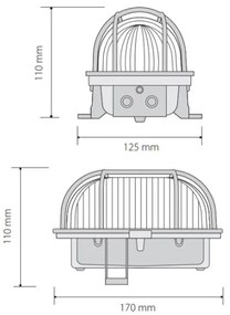 Plafoniera da esterno OVAL 1xE27/60W/230V IP44 marrone