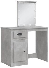 Toeletta con luci led grigio cemento 90x42x132,5 cm