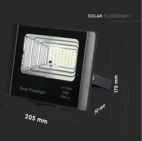 Faretto solare LED dimmerabile 12W 3,2V 6000K IP65 con telecomando