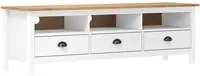 Mobile Porta TV Hill Bianco 158x40x47 cm in Legno di Pino cod mxl 13359