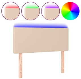 Testiera Cappuccino A Led 80x5x78/88 Cm İn Similpelle /