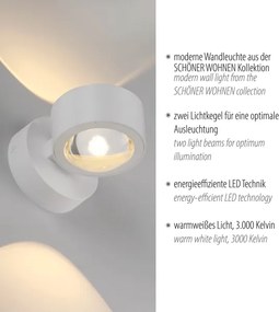 Schöner Wohnen 19331-16 - Applique LED CHIA 2xLED/2W/230V bianco