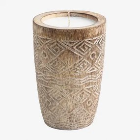 Candela in legno Hasan Ø17 cm - Sklum