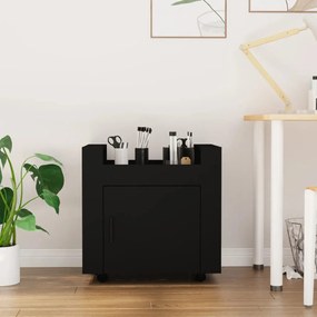 Carrello per scrivania nero 60x45x60 cm in legno multistrato