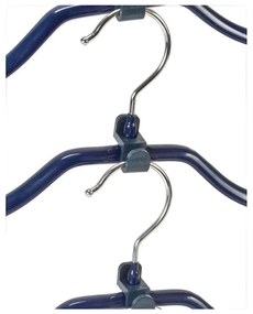 Set di 4 appendiabiti antiscivolo blu e supporti Hanger Slim - Wenko