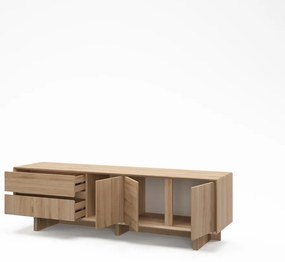 Mobile TV di colore naturale con effetto rovere 180x55x45 cm Carpi – Marckeric