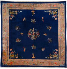 Peking Tappeto orientale 350x360 Rosa (Cina) Annodato A Mano