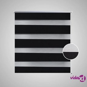 vidaXL Tenda a rullo oscurante zebra 80x150cm nera