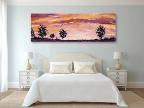 Quadro su tela – Dipinto a olio di un campo di lavanda