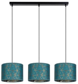 Lampadario su corda REZO 3xE27/60W/230V turchese