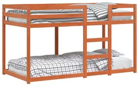 Letto A Castello Marrone Cera 90x190 Cm İn Legno Di Pino /