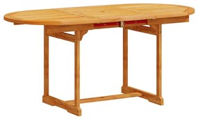 Set pranzo da giardino 5pz legno massello di acacia e textilene