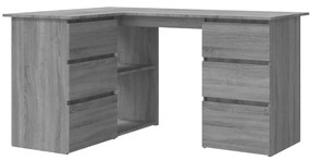 Scrivania angolo grigio sonoma 145x100x76 cm legno multistrato