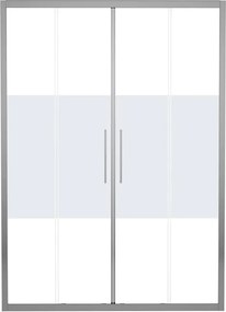 Porta doccia scorrevole L 137-141 cm x H 195 cm per nicchia in vetro smerigliato SP. 6 mm, profilo lucido cromo, serie Record